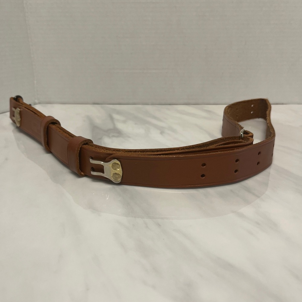 vintage Uncle Mikes Leather Rifle Sling Adjustable Cognac Brown with Swivels